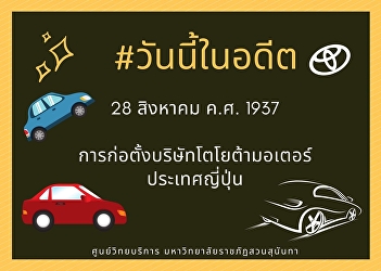 28th August 1937, Founding of Toyota
Motor, Japan.