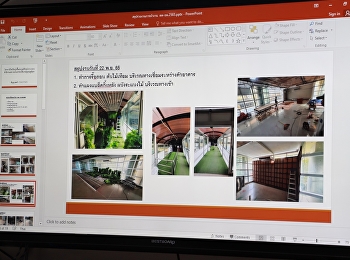 วันที่ 13 ธันวาคม 2565 ศูนย์วิทยบริการ
สำนักวิทยบริการและเทคโนโลยีสารสนเทศ
นำโดย อาจารย์ ดร.พิมพ์พลอย ธีรสถิตย์ธรรม
รองผู้อำนวยการศูนย์วิทยบริการ
พร้อมด้วยคณะกรรมการ
ประชุมเพื่อวางแผนและติดตามการดำเนินงาน
งานจ้างปรับปรุงชั้นลอย