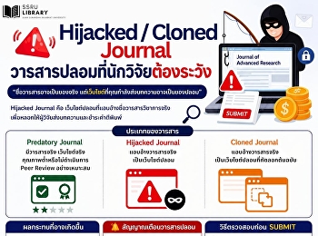 Hijacked/Cloned Journal:
วารสารปลอมที่นักวิจัยต้องระวัง!